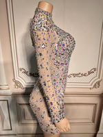 Mini diamant robe soirée cristal maille robes mode luxe strass pour danse robe femmes fête