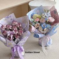 Kertas Pembungkus Bunga Gaya Lukisan Minyak Hari Ibu 520, Perlengkapan Buket Buatan Tangan, Kertas Kraft Floral 38x52 cm, DIY untuk Florist