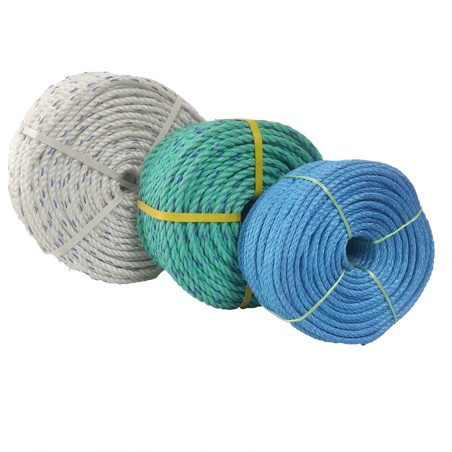 Lujunnaite-cuerdas de plástico trenzadas para embalaje, para pesca, agricultura, color blanco, verde, rojo y amarillo, 3 o 4 hebras