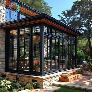 Pérgola de aluminio retráctil LED moderna de lujo, techo de persiana impermeable <span class=keywords><strong>para</strong></span> jardín, balcón, vidrio eléctrico con recubrimiento en polvo, naturaleza - Product Image 2