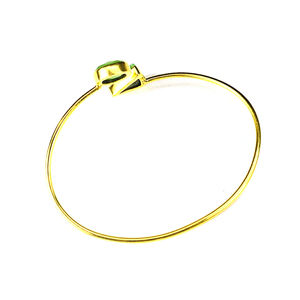 Brazalete abierto chapado en oro con piedras preciosas de moda al por mayor - Product Image 5