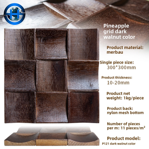 Paneles de Madera Maciza de Diseño Moderno 3D, Geométricos, Cuadrados, Tipo Panal, Ecológicos, Impermeables, Resistentes al Fuego, para Paredes Interiores - Product Image 4