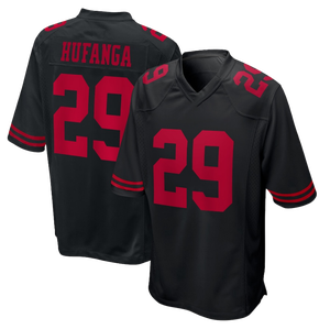 Venta al por Mayor de Camisetas y Pantalones Cortos de Fútbol Americano de Alta Calidad 2024 con los Números 13 Brock Purdy, 23 Christian McCaffrey y 97 Nick Bosa en Negro - Product Image 5