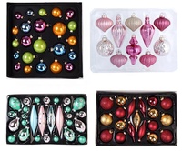 Décorations de pendentifs d'arbre de Noël personnalisées Boules de verre dorées vintage Ornements de boules de Noël décorées