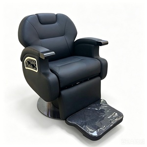 Fauteuil de coiffure professionnel moderne de luxe noir pour salon de beauté, robuste et durable - Product Image 1