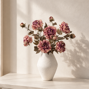 Bouquet de pivoines artificielles en plastique à 2 têtes, gaufrées, pour décoration photo écologique - Product Image 4