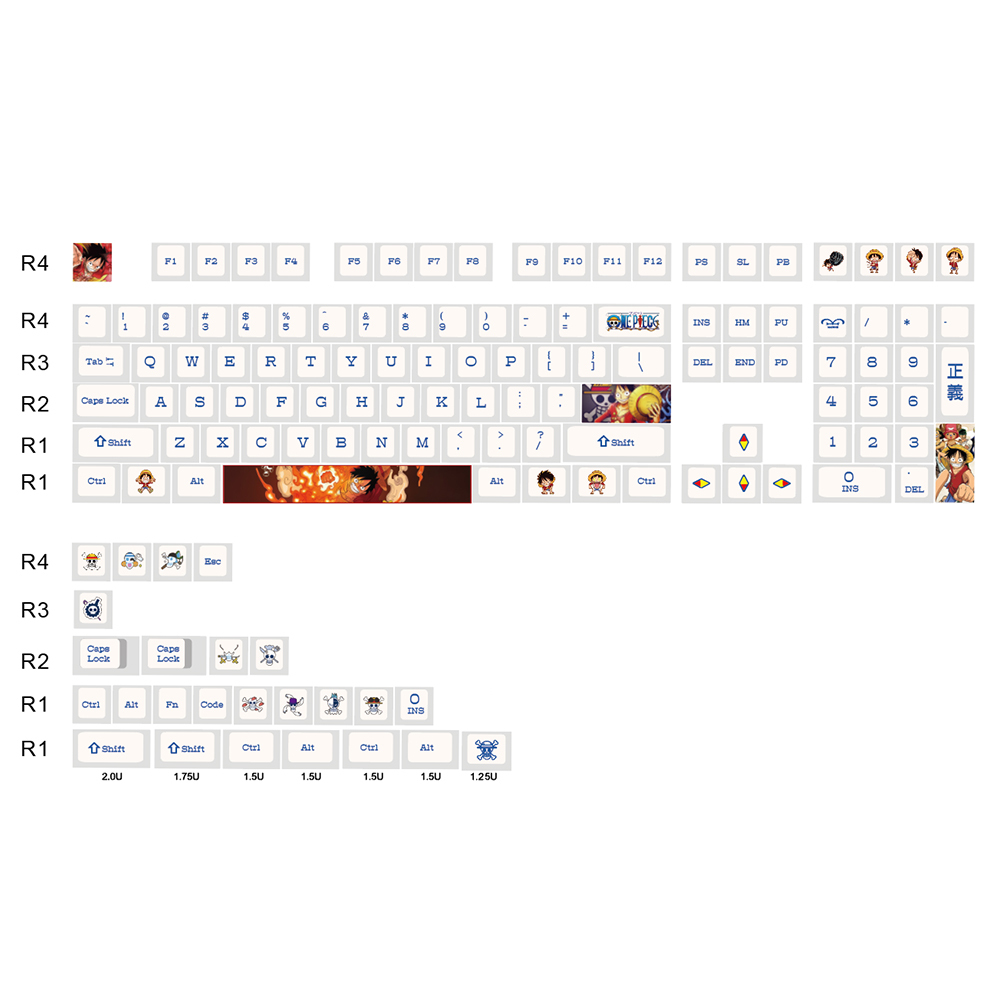 Игровые колпачки для клавиш Royal Kludge doubleshot pbt в японском стиле, колпачки для клавиш в стиле ретро, цельная аниме-клавиатура, сублимационные колпачки
