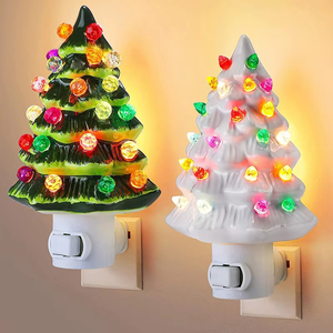 Ceramic Christmas <b>Tree</b> Night <b>Light</b> Bedside <b>Light</b> Christmas Holiday Crafts - Product Image 1