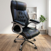 Chaise de bureau de direction moderne en cuir de haute qualité, ergonomique, confortable, pivotante, inclinable et réglable en hauteur