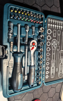 Jeu de clés à cliquet Bosch 37 pièces 1/4'' à couple élevé, kit d'outils manuels pour réparation automobile