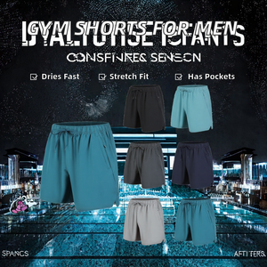 Shorts de sport pour hommes, style urbain, taille élastique, séchage rapide, noirs, pour le basketball et l'entraînement, avec poches, vêtements de sport décontractés - Product Image 2