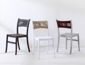 Usine de meubles de jardin Prix bon marché Restaurant empilable Patio noir extérieur rotin tissé corde plastique salle à manger chaise - Product Image 4