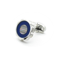 Großhandel individuelle Herrenanzug Shirt Modezubehör Hochzeit Tuxedo modisch Schmuck Geschenk elegantes blaues Achat Mutter Krawatten-Clip-Set
