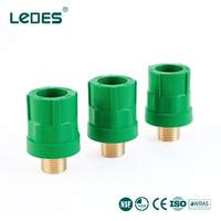 Adaptateur fileté mâle PPR Ledes avec insert en laiton, raccord PPR vert pour l'alimentation en eau