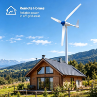 Générateur éolien 1kW 2,5 m/s vitesse de démarrage 24V 48V avec boîtier en aluminium moulé sous pression et contrôleur hybride éolien/solaire