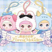 Nommi Plush Blind Box : Pendentif en peluche à visage en vinyle mignon, cadeau original, série Nommi Forest Melodies, sac pour écouteurs, boîte mystère de poupée en peluche