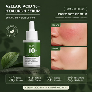 Akaril 30ml Ácido Azelaico 10% Suero Calmante con Ácido Hialurónico para el Enrojecimiento, Tratamiento Antiacné para Granos y Espinillas, Alivio de la Rosácea, Reparación Calmante de la Piel - Product Image 2
