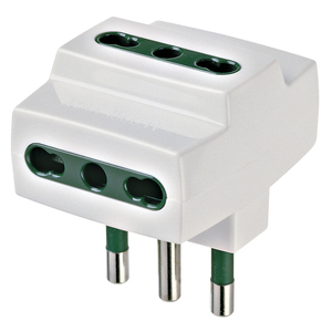 Multi Adapter S17 3P17 11 White Plug <b>Socket</b> <b>Extension</b> 14 Cm Length 6 Cm Width 5.5 Cm Height - Product Image 1