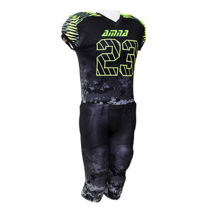 Dernier Style d'uniforme d'entraînement de Football américain, couleur noire entièrement sublimée à manches courtes - Product Image 1