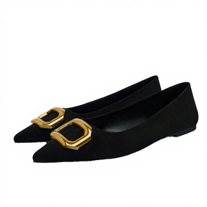 Zapatos de Mujer Personalizados y Elegantes, Zapatos Planos de Moda con Joyería Metálica Tejida, Nuevos Zapatos Sin Cordones para Toda Temporada - Product Image 3