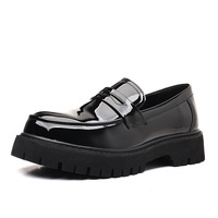 Nouvelles Chaussures Décontractées en Cuir Grande Taille pour Hommes, Style Bureau, Semelle Épaisse en Caoutchouc, Mocassins Tendance Anglais pour Affaires, Pointure 48