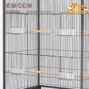 Güvercinler ve Papağanlar İçin Metal Büyük Kuş Kafesi, Tekerlekli, Çelik Tel Kare Boru Kuş Evi, Barlar, Mama Kapları ve Tepsi - Product Image 3