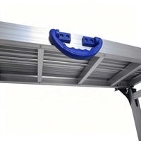 Plateforme de travail en aluminium avec niveleur réglable, échelle pour surfaces irrégulières, tabourets d'échelle 3 marches, capacité de charge 150 kg, utilisation comme escalier