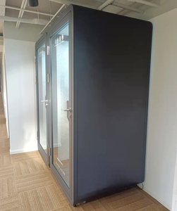 Cabine de bureau en acier noir pour jardin, cabine de <span class=keywords><strong>confession</strong></span> moderne et silencieuse avec isolation acoustique STC30dB pour centres commerciaux et hôpitaux - Product Image 2