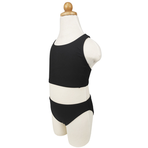 Mới đến cô gái hai mảnh áo tắm cổ điển màu đen criss-cross trở lại Tie-up nhanh chóng khô UPF 50 + Áo Tắm co giãn tắm phù hợp với - Product Image 2