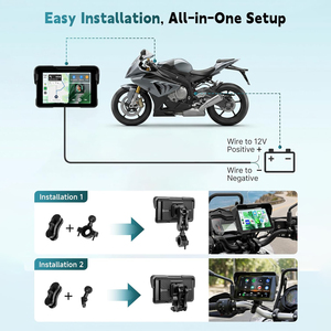 Bestsonic Portable Wireless Android Auto Motorcycle 5'' Améliorez votre ancienne moto en quelques minutes Navigation GPS IP68 pour moto - Product Image 4