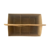 6 paquets de transport de bouteilles de vin Kraft transporteur emballage de bière carton ondulé transporteur peut contenir Six bouteilles 4 paquets porte-bouteilles