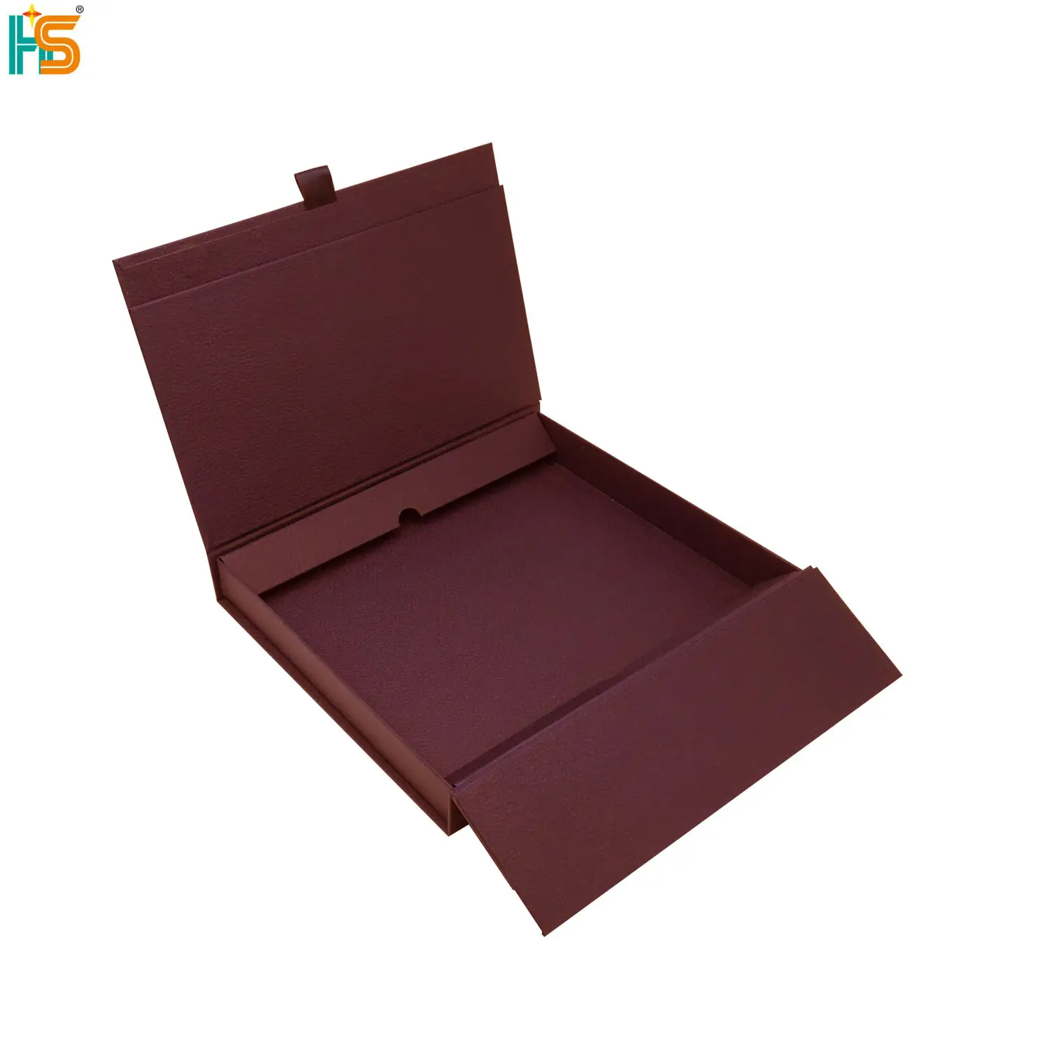 High Quality Burgundy Color Printed Packing Box Custom Foldable Magnetic Fancy Paper Gift Box