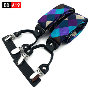 Tirantes de Alta Calidad, Bonitos, Suministro de Fábrica, Personalizados, de Tela Roja, Elásticos Verdes Coloridos, con Broches de Botón - Product Image 6