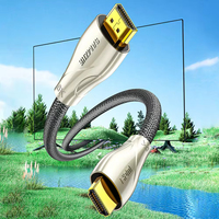 Câble SAMZHE en alliage de zinc plaqué or pour connecteur 50U, gaine en nylon, résolution 8K, projecteur HDTV, ordinateur, moniteur TV, câble mâle-mâle