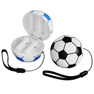 Ture-auriculares inalámbricos con forma de balón de fútbol, cascos portátiles estéreo con graves, Bt 5,1