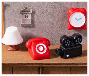 A granel kawaii dibujos animados resina radio reloj despertador proyector <span class=keywords><strong>teléfono</strong></span> lámpara ordenador fijo 3D mini estatuilla niños juguete fabricante - Product Image 4