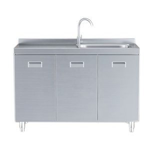 Thiết Kế Hiện Đại 304 Thép Không Gỉ Tủ Bếp Không Có Cài Đặt Yêu cầu Độ Ẩm Bằng Chứng Bếp Tủ Cho Ăn Uống Nhỏ - Product Image 3