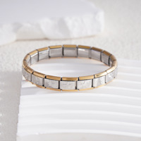 Bracelet à breloques italiennes DIY Splicing Bracelet de module détachable élastique italien en acier inoxydable | Étoile