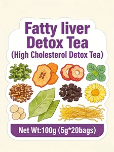 Thé détoxifiant pour le <span class=keywords><strong>foie</strong></span> gras et le cholestérol élevé, en sachets/boîte/bouteille, 5g*20 sachets/sachet, biologique brut, personnalisé par une usine chinoise - Product Image 4