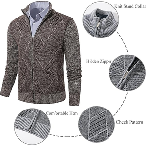 <span class=keywords><strong>Pull</strong></span> cardigan en tricot pour homme, anti-rides, manches longues, grande taille, épais, chaud, confortable, pour l'extérieur - Product Image 3