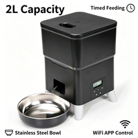 Distributeur automatique de nourriture pour animaux de compagnie avec caméra HD, contrôle à distance par application WiFi, étanche, matériau de qualité alimentaire 2L, vidéo en temps réel et fonction vocale