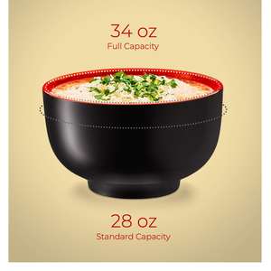 Fabbrica all'ingrosso 5.5 pollici nero e rosso stile giapponese Ramen scodella zuppa eco-friendly melamina per le occasioni di festa - Product Image 3