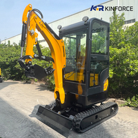 Mini-excavatrice compacte de 1,8 tonne, excavatrice sur chenilles, petite machine d'excavation sur chenilles avec auvent pour la construction agricole