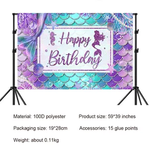 4.92x3.28 ft fotoğraf arka plan doğum günü afiş dekor kek masa sahne deniz altında kız Mermaid doğum günü partisi zemin