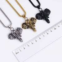 Colgante de elefante con cabeza de marfil para hombre, collar religioso, espíritu malvado, alta calidad, venta al por mayor