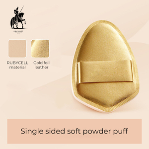 Houppette de maquillage en forme de losange dorée de haute qualité, en coton doux, pour fond de teint et poudre, avec logo personnalisé, vente en gros - Product Image 1