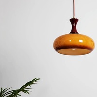 Luminaire suspendu en verre vintage design rétro E27 LED, lampe décorative pour restaurant, salle à manger, hôtel