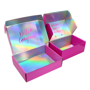 <span class=keywords><strong>Caja</strong></span> de Envío Rosa Personalizada, <span class=keywords><strong>Caja</strong></span> de Cartón Corrugado para Envíos, <span class=keywords><strong>Caja</strong></span> de Embalaje para Cosméticos, <span class=keywords><strong>Caja</strong></span> de Regalo Holográfica para Cuidado de la Piel/Belleza/Ropa - Product Image 1