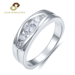 Độc Đáo Người Đàn Ông Trang Sức Nhẫn <span class=keywords><strong>Mirco</strong></span> Pave Thiết Trắng Zircon CZ 925 Sterling Silver Vuông Engagement <span class=keywords><strong>Ring</strong></span> Cho Nam Giới - Product Image 5