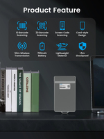 Escáner de Código de Barras Portátil Bluetooth, Lector de Códigos de Barras Inalámbrico 2D para Minoristas, Supermercados, Hospitales AK-E200